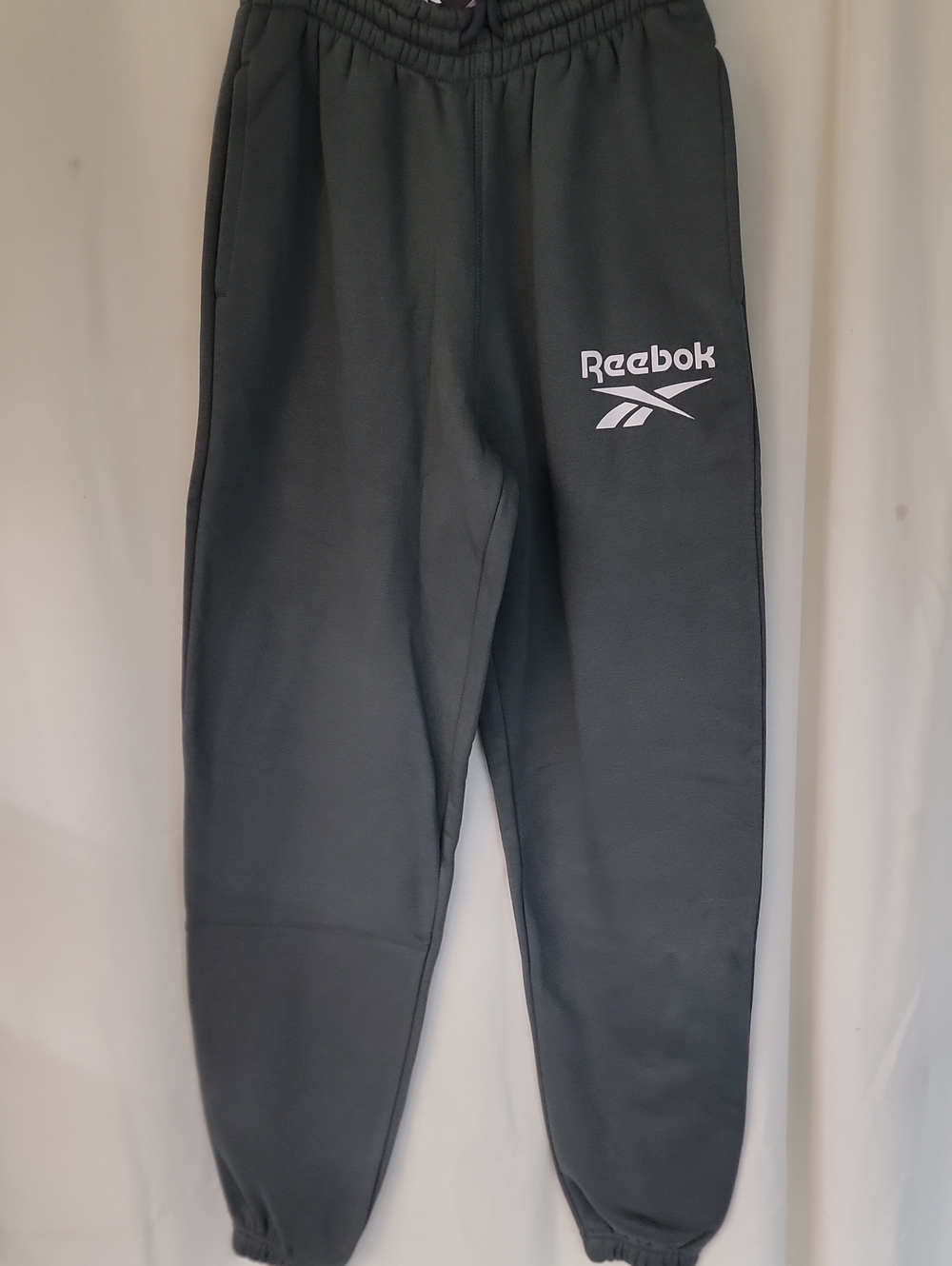 Reebok Men's Charcoal Jogger Sweatpants with White Logo
